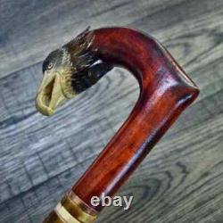 Walking Stick Cane Wooden Walking Cane Handmade Hand Carving Eagle new