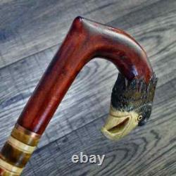 Walking Stick Cane Wooden Walking Cane Handmade Hand Carving Eagle new