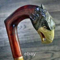 Walking Stick Cane Wooden Walking Cane Handmade Hand Carving Eagle new