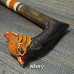 Walking Stick Cane Wooden Walking Cane Handmade Hand Carving Fox UK