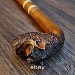 Walking Stick Cane Wooden Walking Cane Handmade Hand Carving Monkey UK