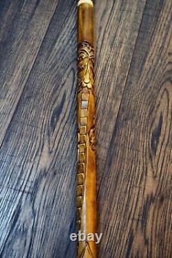 Walking Stick Cane Wooden Walking Cane Handmade Hand Carving Monkey UK