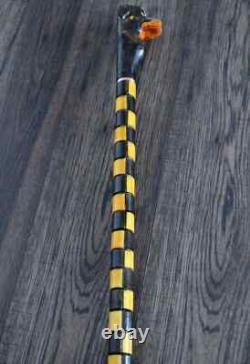 Walking Stick Cane Wooden Walking Cane Handmade Hand Carving Rottweiler UK