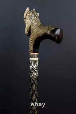 Walking Stick Carved Goat Artisan Cane Wooden Goat Handmade Exclusive Victorian