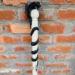 Walking Stick Cobra Hand Carved Walking Stick Unique Design Wood Carving Maker