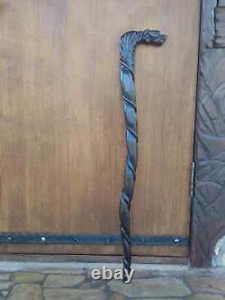 Walking Stick Dragon Wood head handle, hand carved cane for Dragon lovers