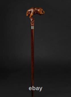 Walking Stick Handle Giant Sloth Wooden Hand Carved Animal Walking Cane Stick