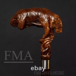 Walking Stick Handle Giant Sloth Wooden Hand Carved Animal Walking Cane Stick