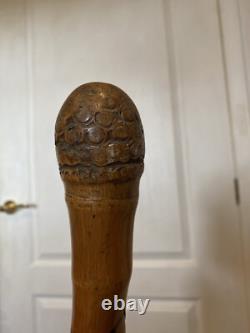 Walking Stick Japanese Carved Bamboo Carved Depicting Samurai and Snake