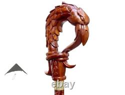 Walking Stick Rare Antique Cane Dragon Head Designer Walking Cane, Carved Cane