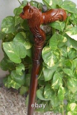 Walking Stick, Wolf Carved Cane Wooden Walking Stick Cane handmade wood crafted