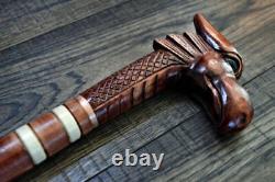 Walking Stick Wooden Canes Hand-Carved Carving Handmade Dragon Cane