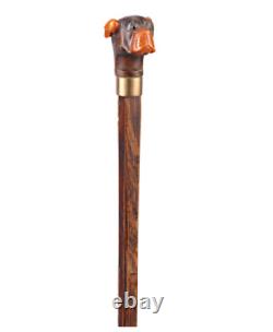 Walking Stick hand-carved walking stick 19th-century Wood Dog Cane