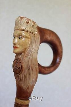 Walking cane Queen Hand carved walking stick for woman Elegant canes Custom