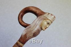 Walking cane Queen Hand carved walking stick for woman Elegant canes Custom
