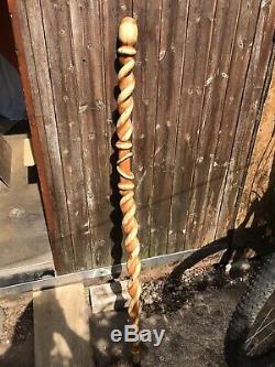 Walking stick Unique Bespoke Hand Made Hand Carved From Yew
