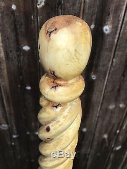 Walking stick, Unique Bespoke Hand Made, Hand Carved From Yew 40