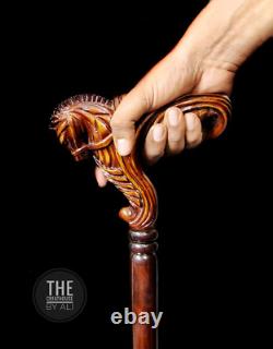 Walking stick cane Horse Head Handle made for wood carving Unique design