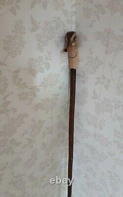 Walking stick / shooting stick / dress stick. Hand carved Female Mallard