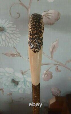 Walking stick / shooting stick / dress stick. Hand carved Female Pheasant