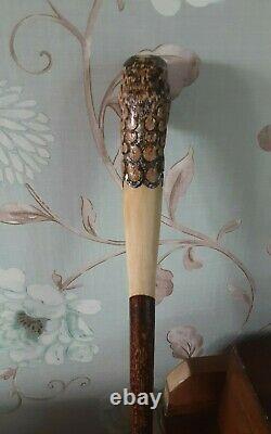 Walking stick / shooting stick / dress stick. Hand carved Snipe