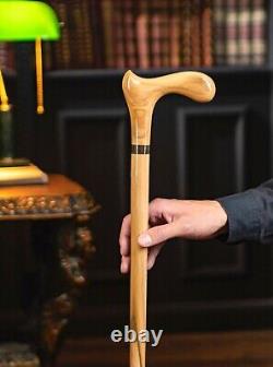 Walnut Wooden Walking Stick Hand Carved Wood cane for Seniors