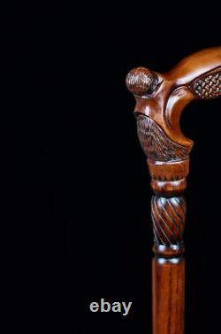 Weaving Wooden Walking Stick Cane Hand Carved cane for men women with Wood Cra