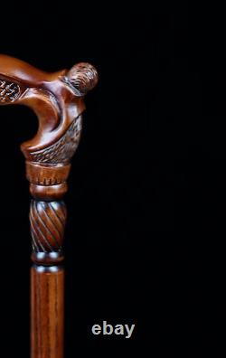 Weaving Wooden Walking Stick Cane Hand Carved cane for men women with Wood Cra