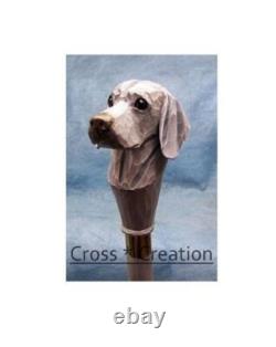 Weimaraner Dog Head Carved HandlE Wooden Walking Stick Cane Best Unique Style