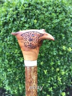 Welsh Handcrafted Carved Cock Pheasant Head Handle Walking Stick