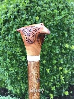 Welsh Handcrafted Carved Cock Pheasant Head Handle Walking Stick