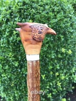 Welsh Handcrafted Carved Cock Pheasant Head Handle Walking Stick