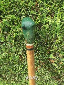 Welsh Handcrafted Carved Cock Pheasant Head Handle Walking Stick