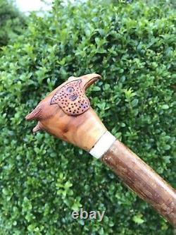 Welsh Handcrafted Carved Cock Pheasant Head Handle Walking Stick