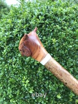 Welsh Handcrafted Carved Cock Pheasant Head Handle Walking Stick