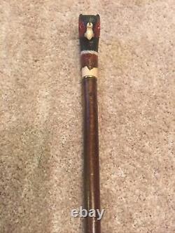 Welsh Handcrafted Carved Cock Pheasant Head Handle Walking Stick