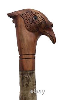 Welsh Handcrafted Carved Cock Pheasant Head Handle Walking Stick