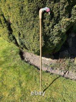 Welsh Handcrafted Carved Cock Pheasant Head Handle Walking Stick