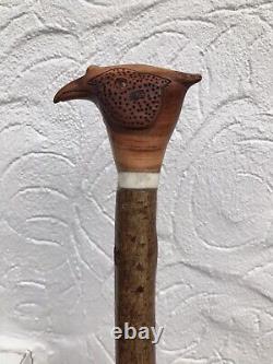 Welsh Handcrafted Carved Cock Pheasant Head Handle Walking Stick