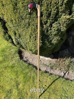 Welsh Handcrafted Carved Cock Pheasant Head Handle Walking Stick