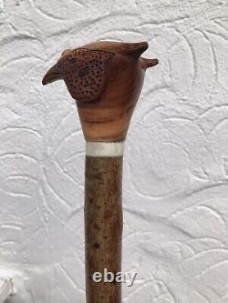 Welsh Handcrafted Carved Cock Pheasant Head Handle Walking Stick