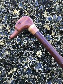 Welsh Handcrafted Carved Duck Head Handle Walking Stick