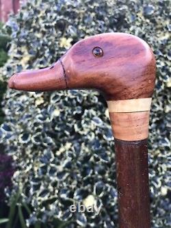 Welsh Handcrafted Carved Duck Head Handle Walking Stick