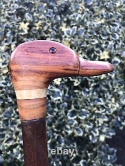 Welsh Handcrafted Carved Duck Head Handle Walking Stick