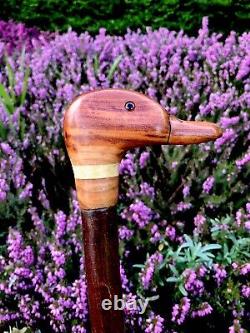 Welsh Handcrafted Carved Duck Head Handle Walking Stick