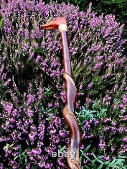 Welsh Handcrafted Carved Duck Head Handle Walking Stick