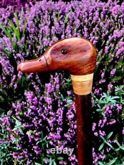 Welsh Handcrafted Carved Duck Head Handle Walking Stick