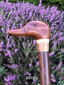 Welsh Handcrafted Carved Duck Head Handle Walking Stick