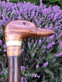 Welsh Handcrafted Carved Duck Head Handle Walking Stick