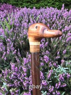 Welsh Handcrafted Carved Duck Head Handle Walking Stick